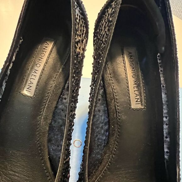 Antonio Melani Marina Black Rhinestone Heels - Picture 13 of 15